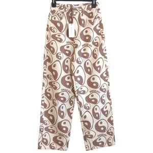 Shekou Yin Yang Wide Leg Jeans Hi Rise Graphic Print Pants S